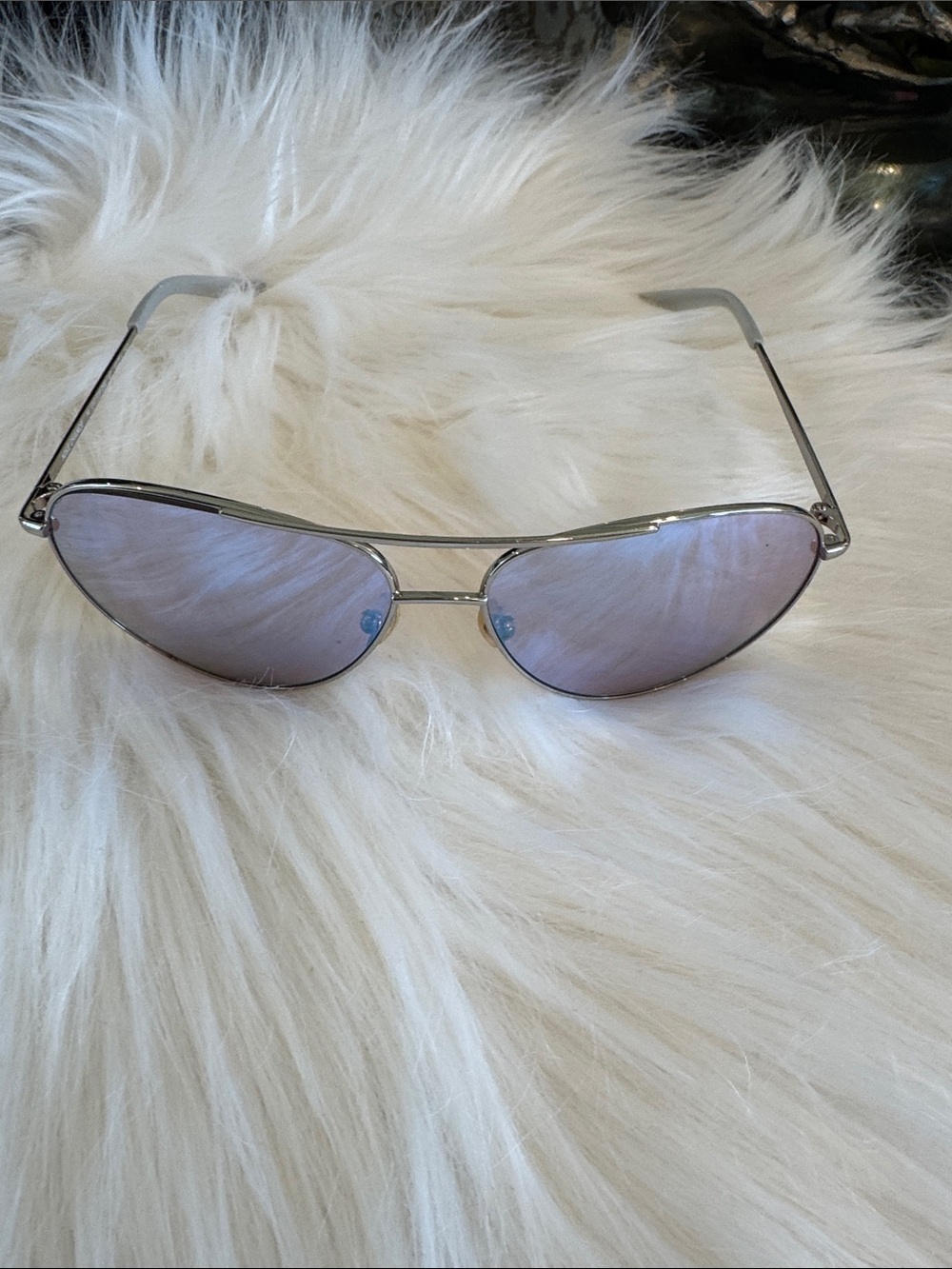 Nike Aviator Silver Frame Mirrored Sunglasses - Blue/Purple Tint - Picture 3 of 8